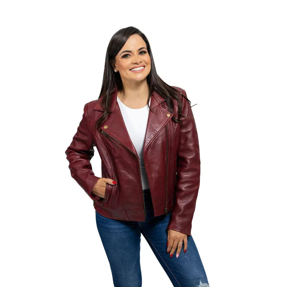 Abigail Women's Vintage Moto Leather Jacket