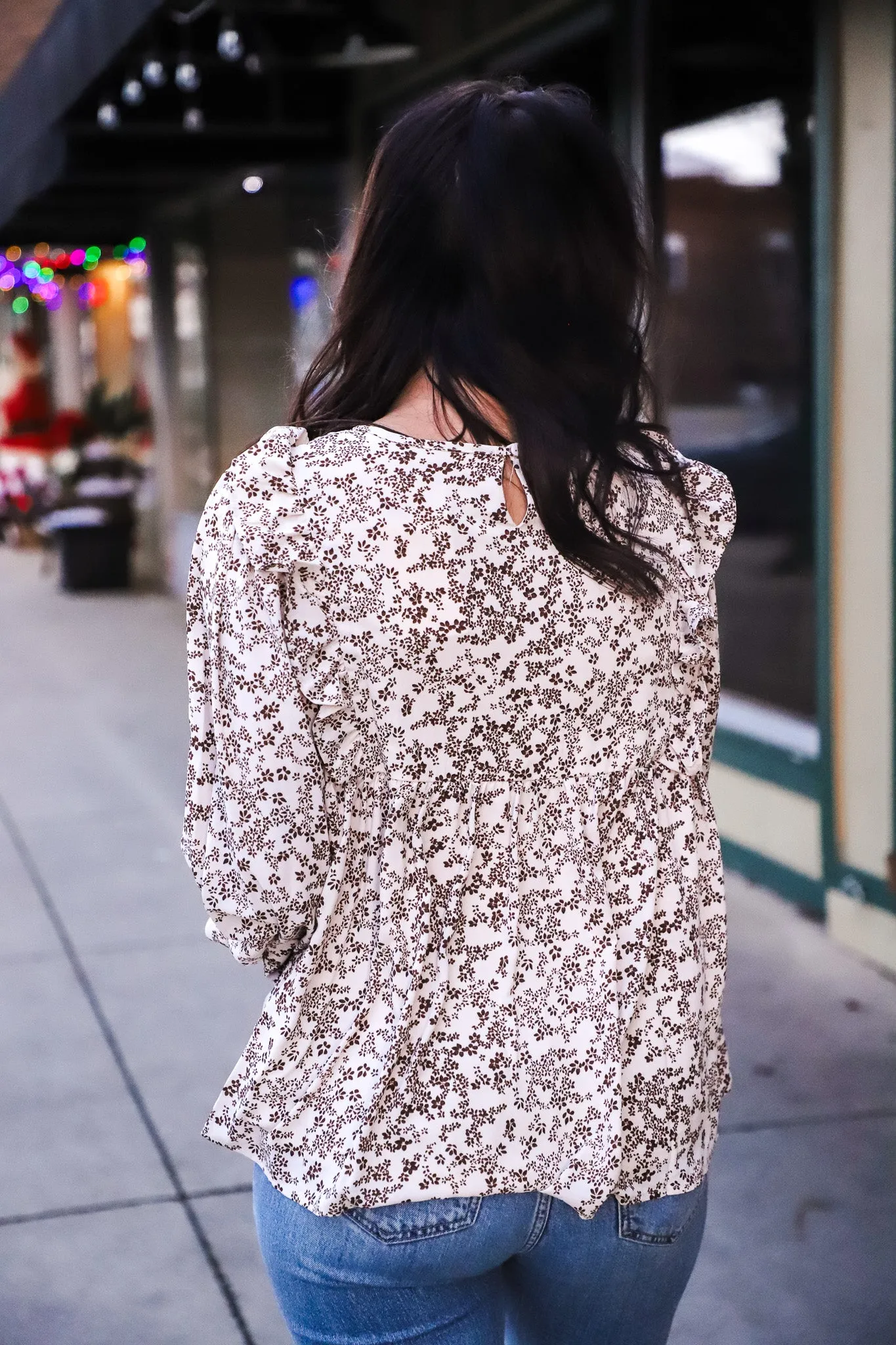 Be The Moment Cream Floral Blouse