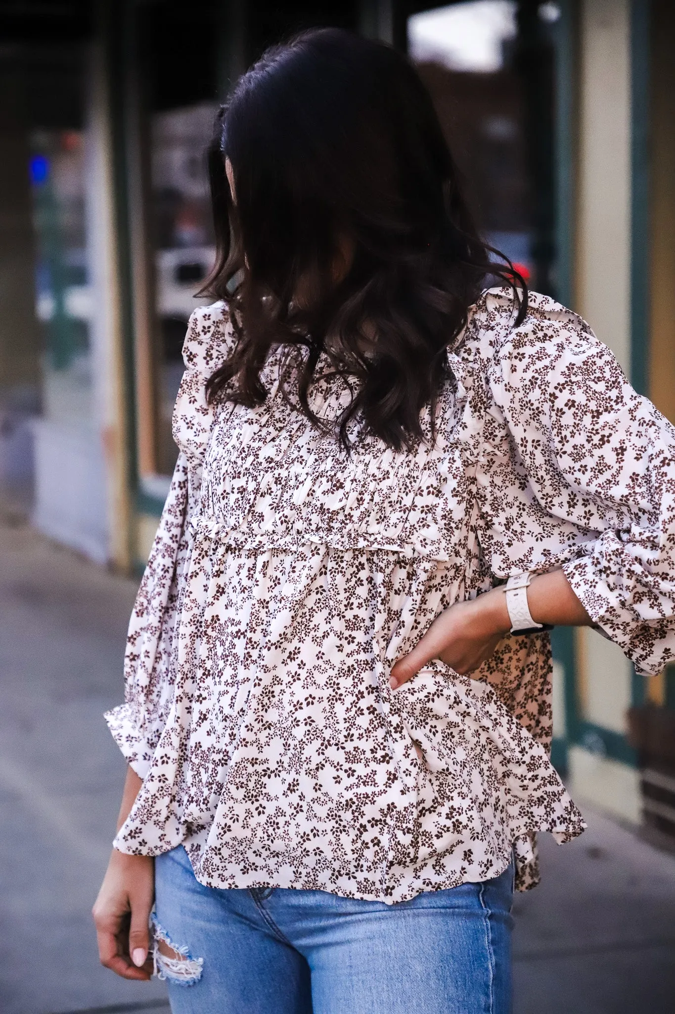 Be The Moment Cream Floral Blouse