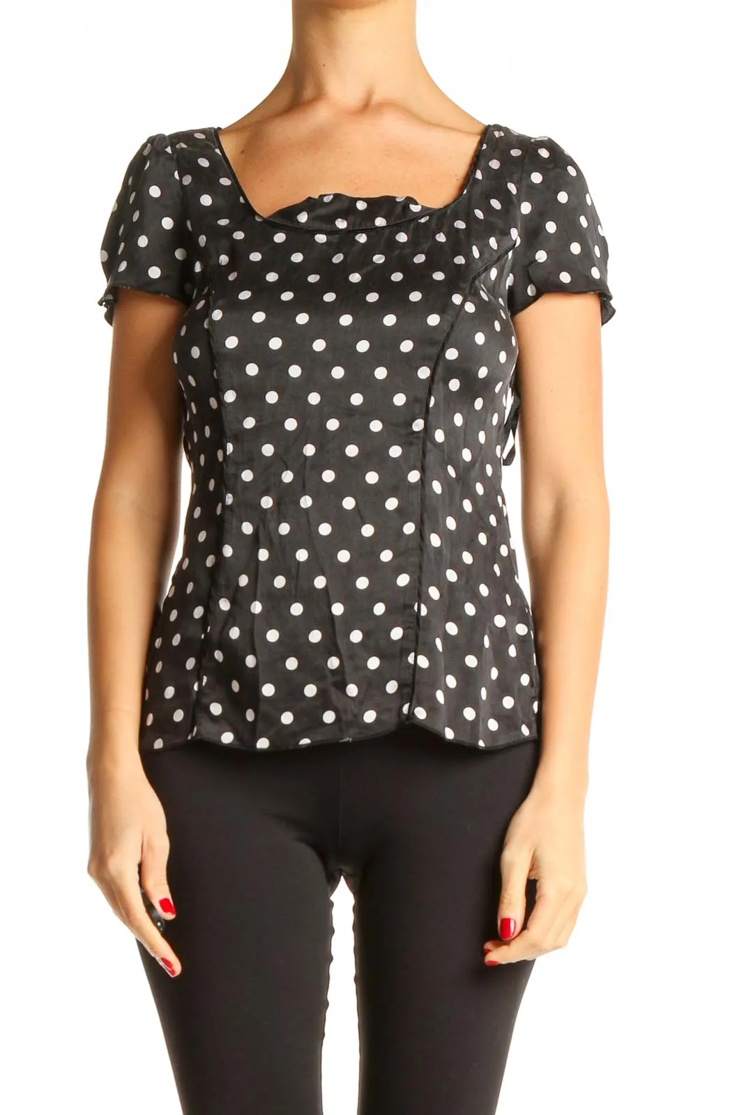 Black Polka Dot Brunch Top