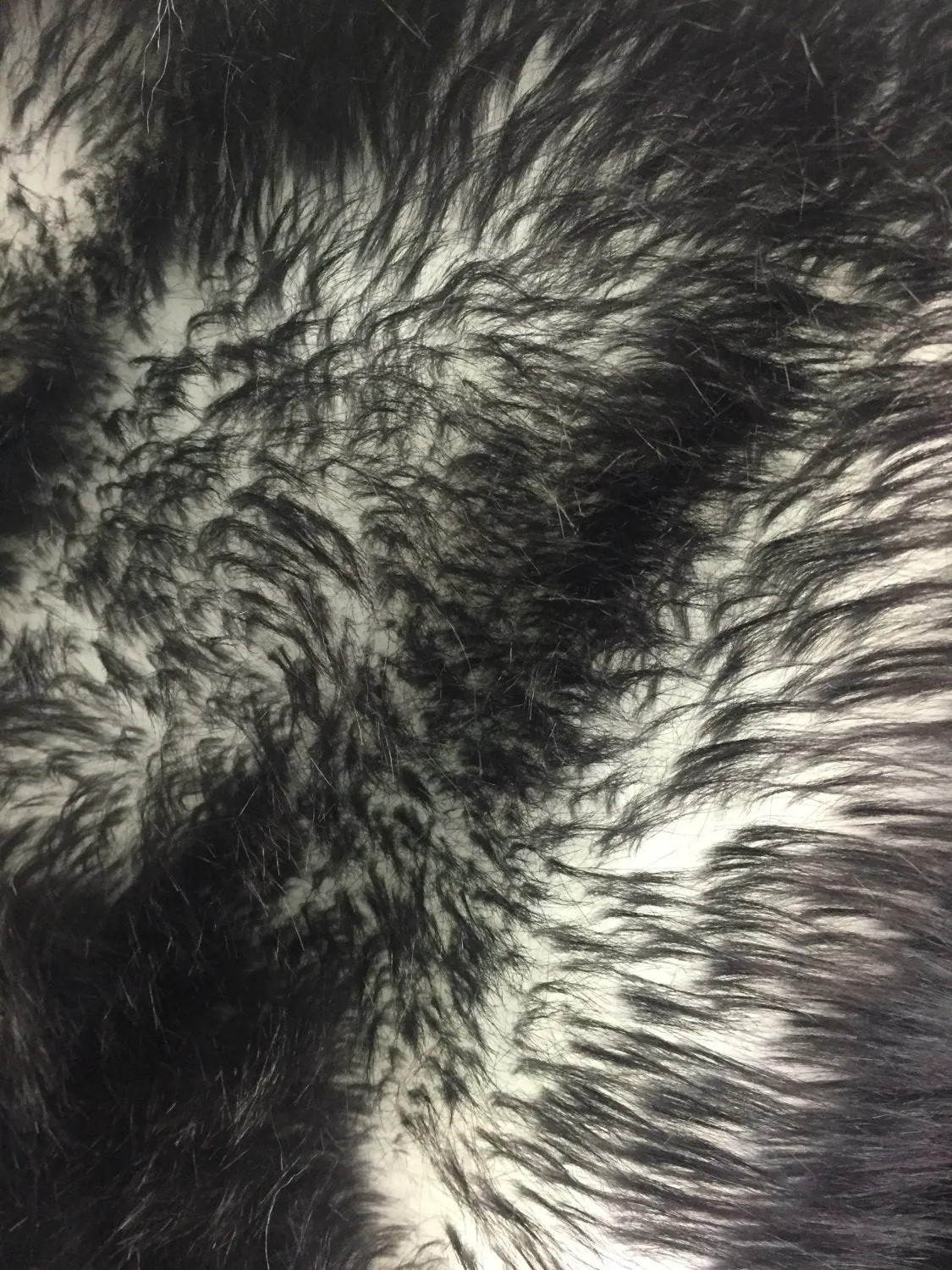 Black/of white cotton candy design-shaggy faux fun fur-2 tone super soft faux fur-sold by the yard-