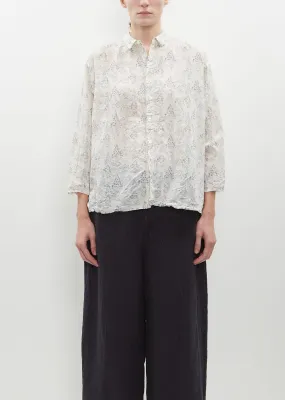 Calamint Print Blouse — Ivory