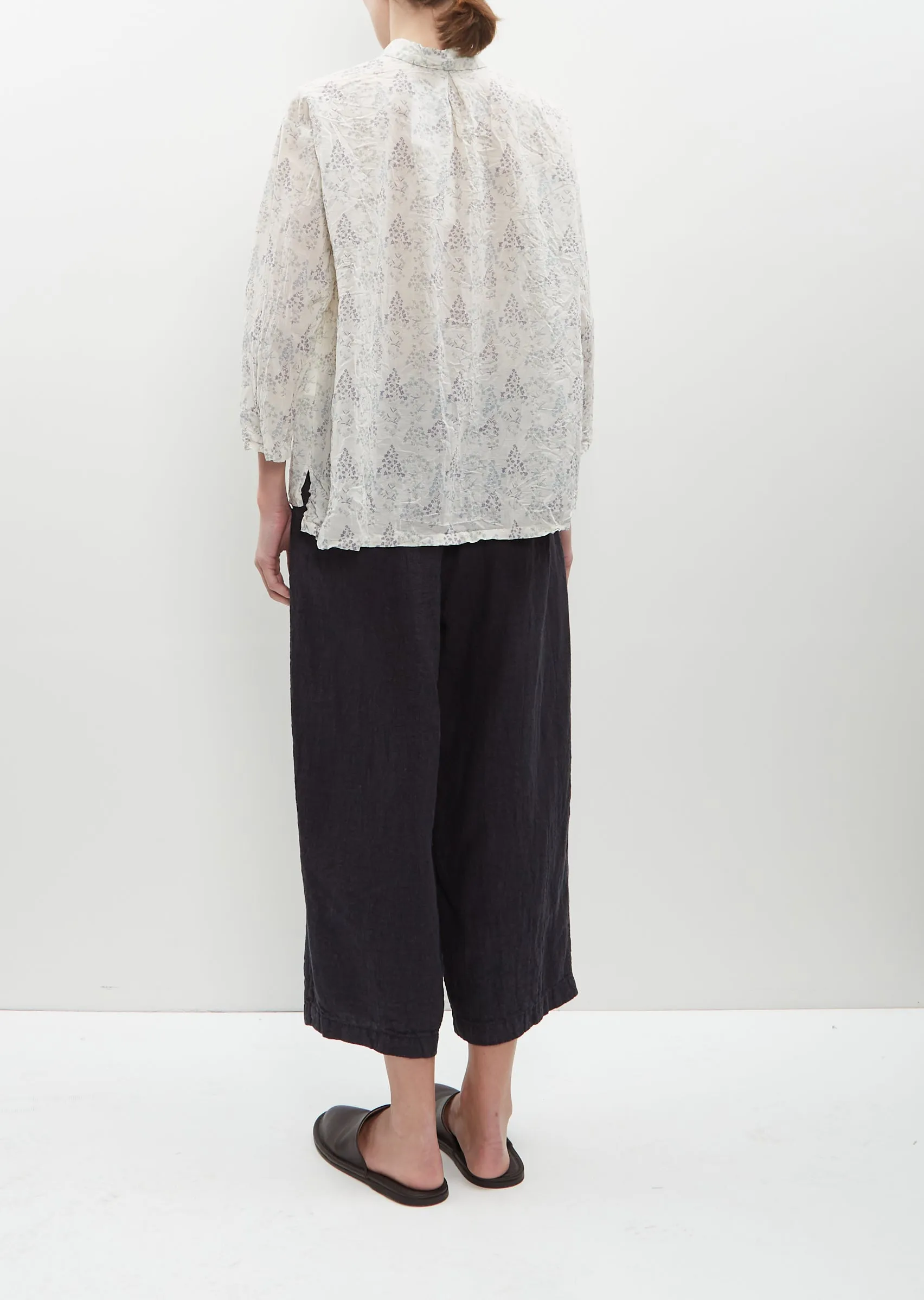 Calamint Print Blouse — Ivory