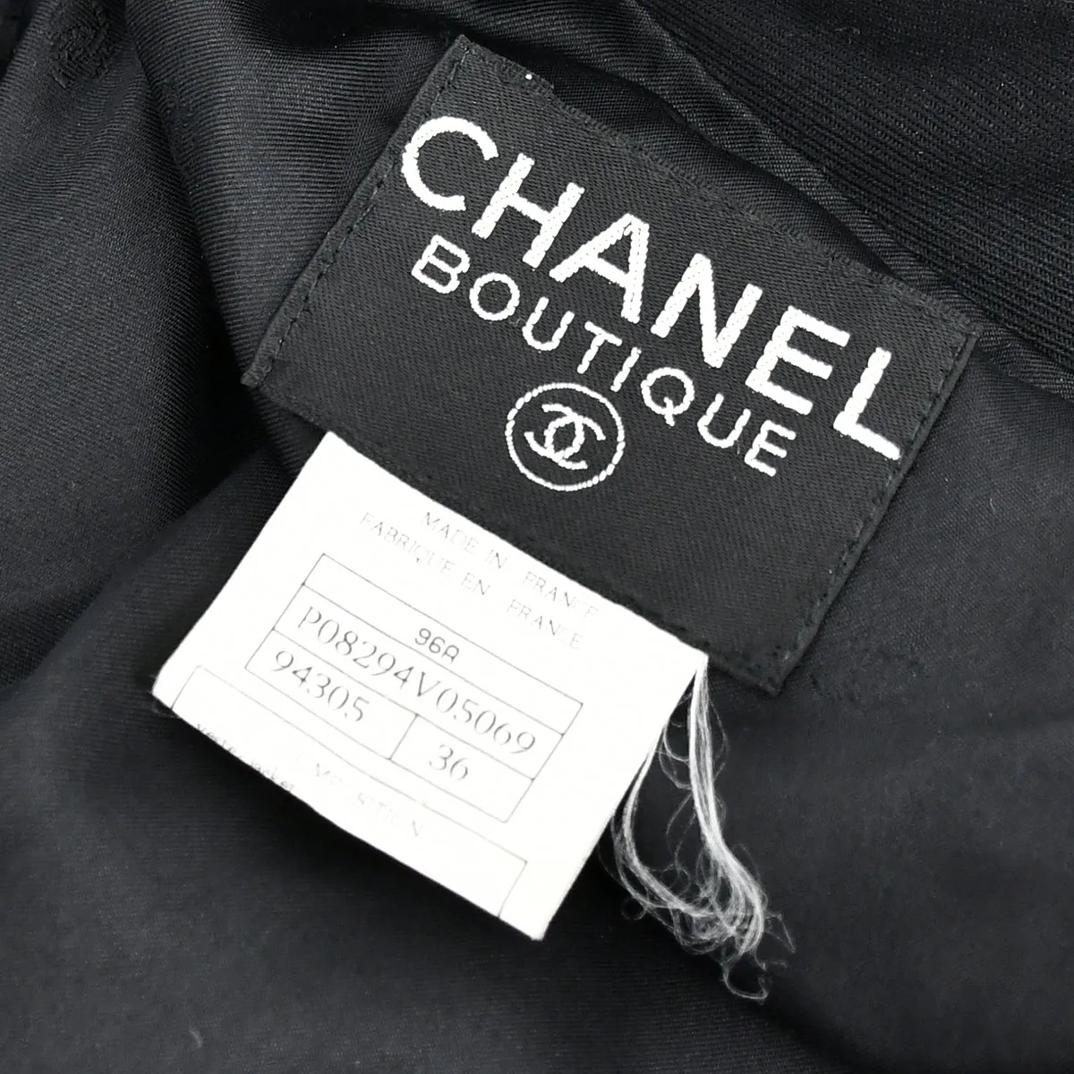 Chanel Double Breasted Jacket Black 96A #36