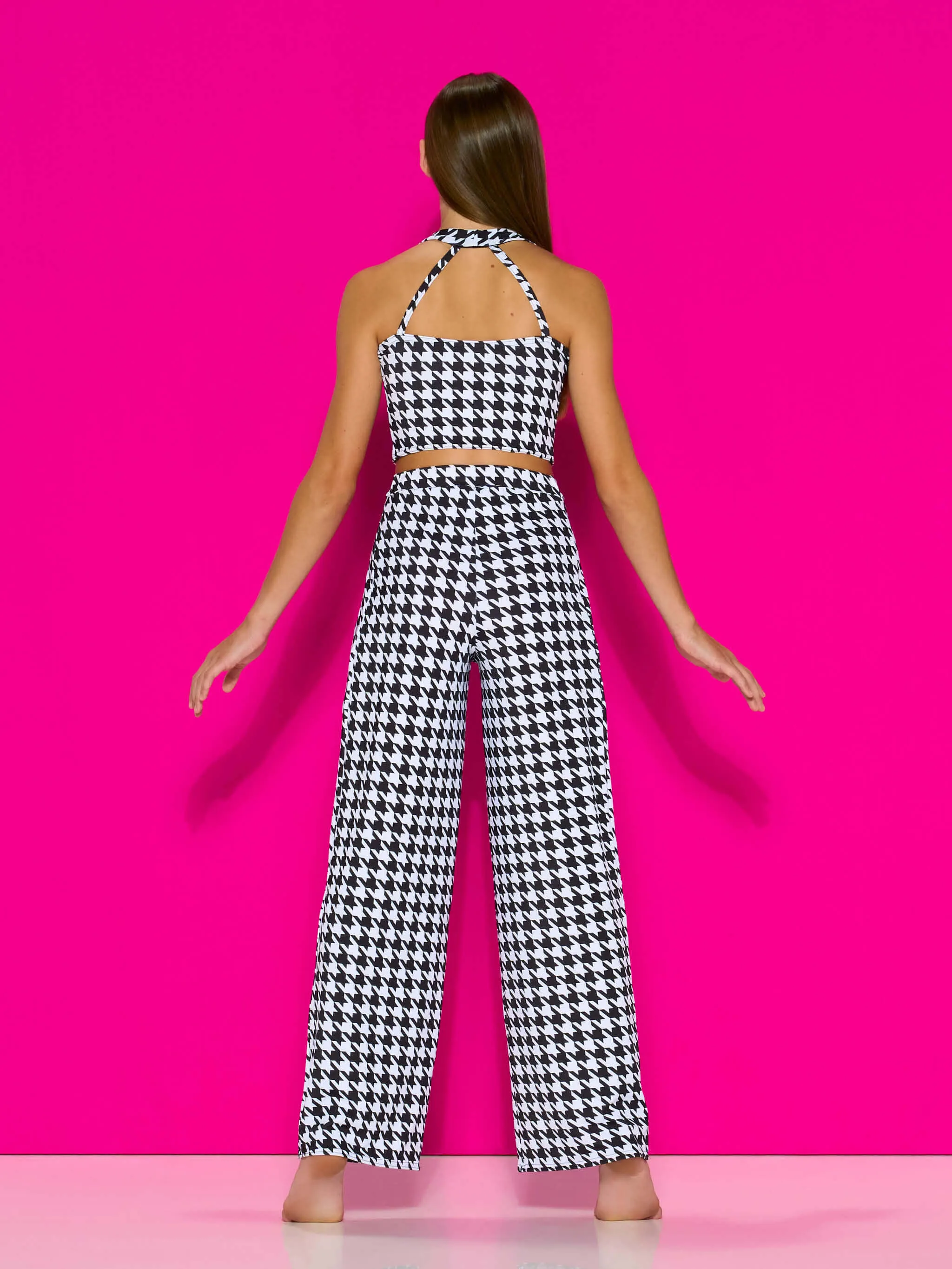 Chic Check - Houndstooth Print Pleated Pant