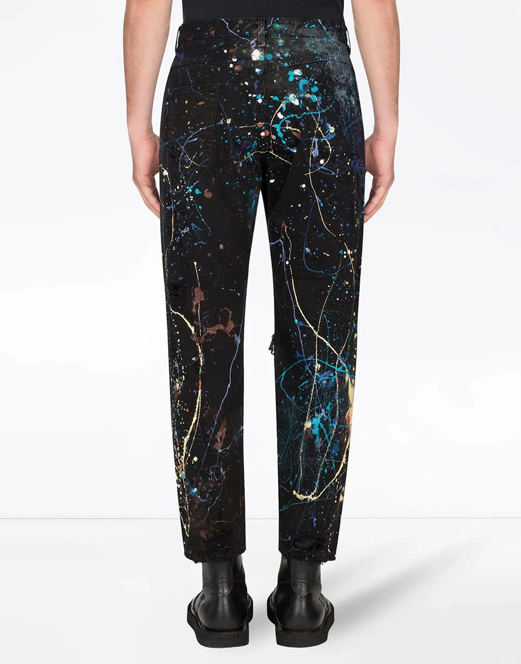 Color Splash-Effect Jeans