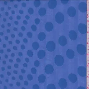 Dark Periwinkle Polka Dot Jacquard Chiffon Fabric