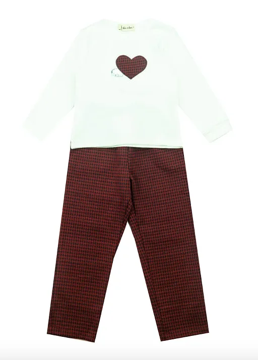 Doe a Dear- Red Houndstooth Pants