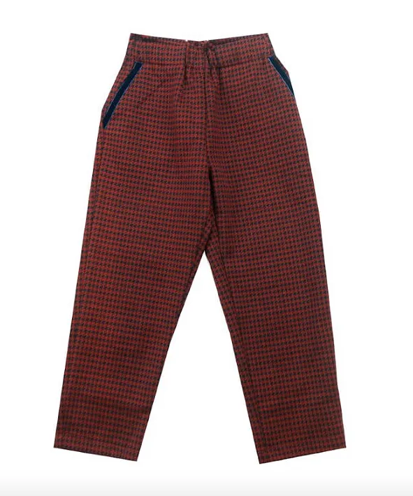 Doe a Dear- Red Houndstooth Pants