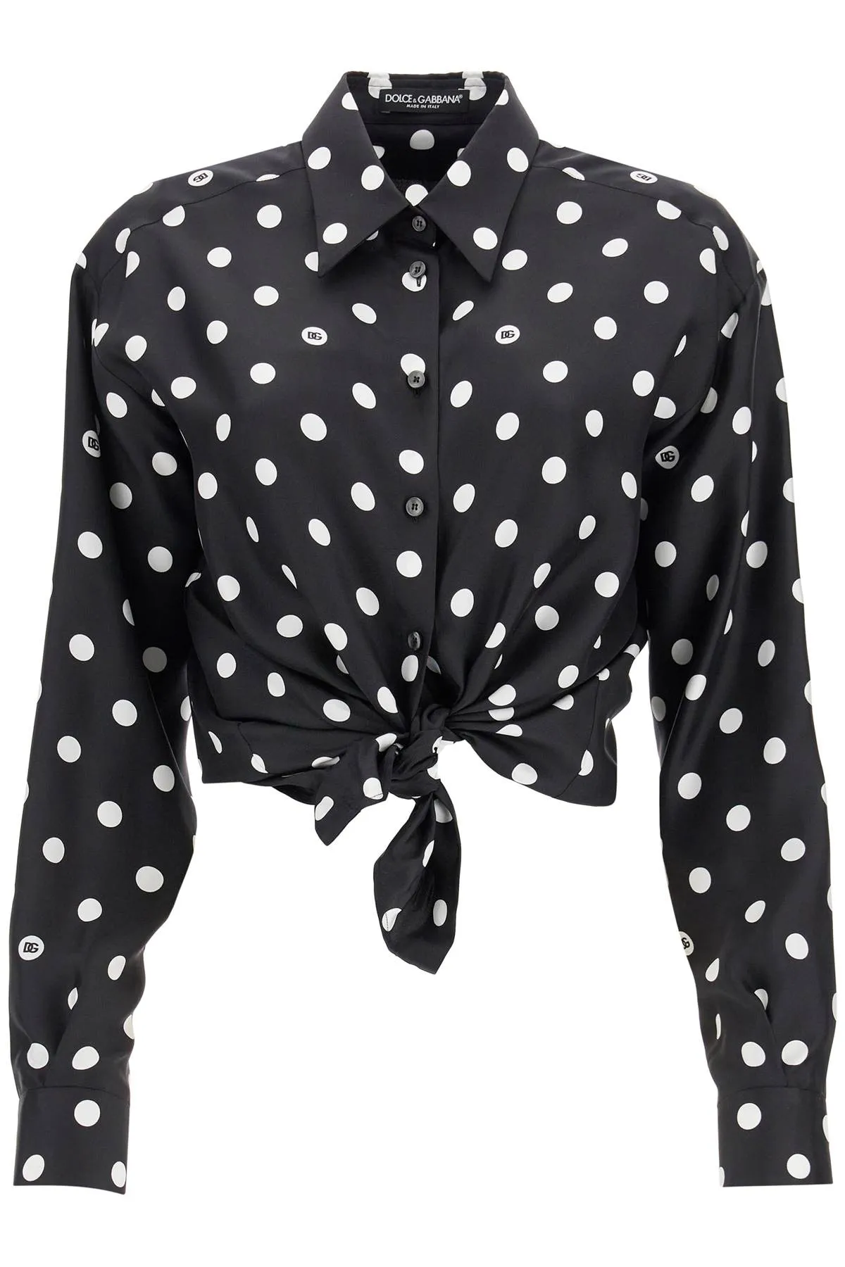 Dolce & Gabbana Silk Polka Dot Print Blouse