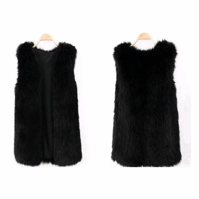 Faroonee Women Faux Hairy Fur Waistcoat Vest Slim Short Faux Fur Jackets Coat Winter