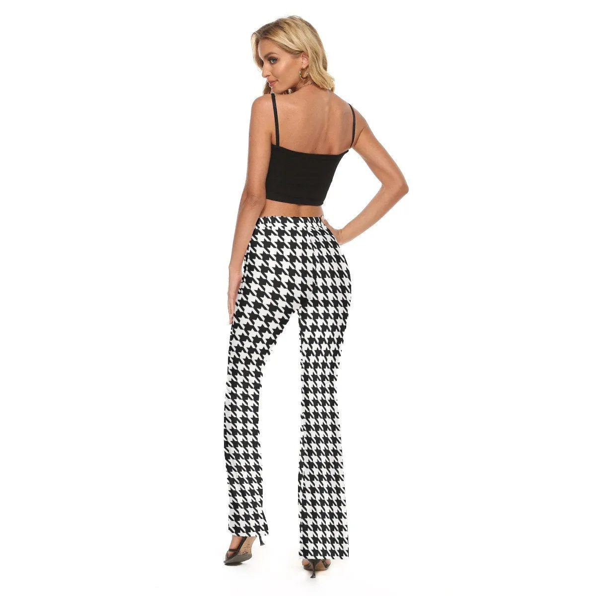 Flare Pants, Houndstooth Pants, Black Houndstooth Pants, Women's Pants,  60s style pants, Retro Flare Pants, 60s pants, Bell Bottom Pants