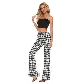 Flare Pants, Houndstooth Pants, Black Houndstooth Pants, Women's Pants,  60s style pants, Retro Flare Pants, 60s pants, Bell Bottom Pants