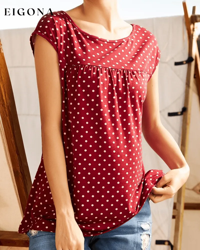 Floral and Polka Dot Print T-shirt