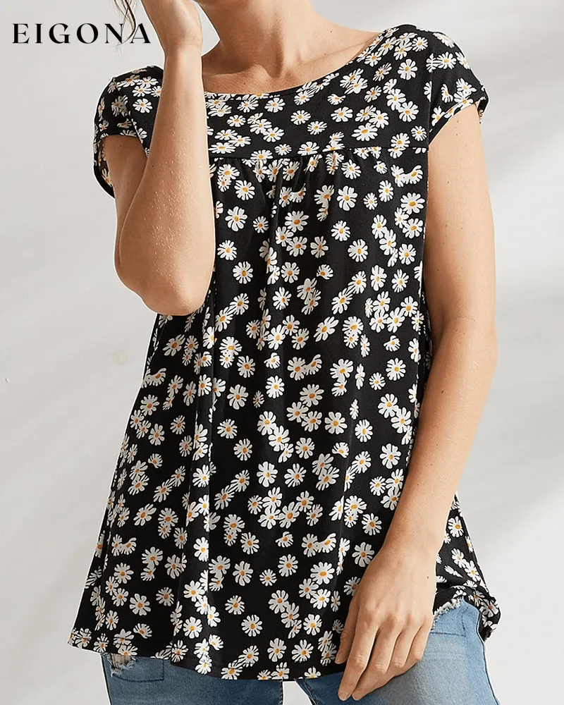 Floral and Polka Dot Print T-shirt