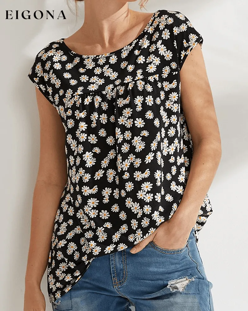 Floral and Polka Dot Print T-shirt