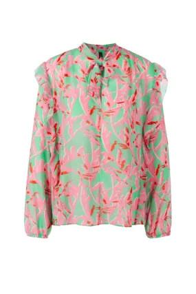 Floral Bow Tie Blouse