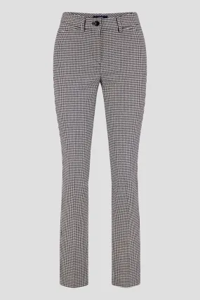 Gardeur Black white mini houndstooth pants