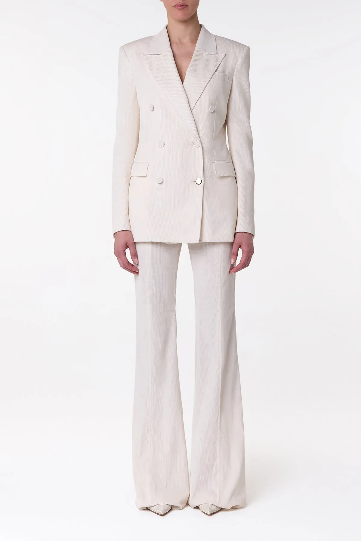 Gavin Blazer in Ivory Sea Island Cotton Corduroy