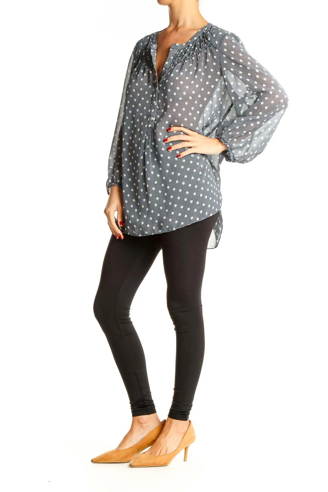 Gray Polka Dot All Day Wear Top