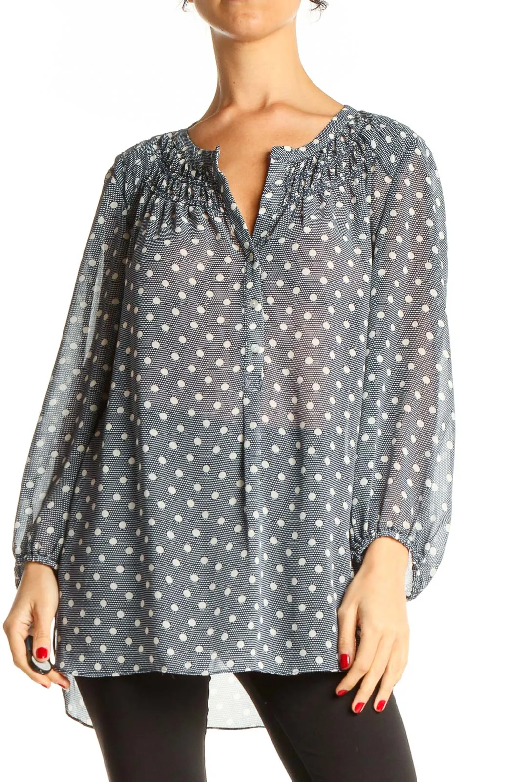 Gray Polka Dot All Day Wear Top