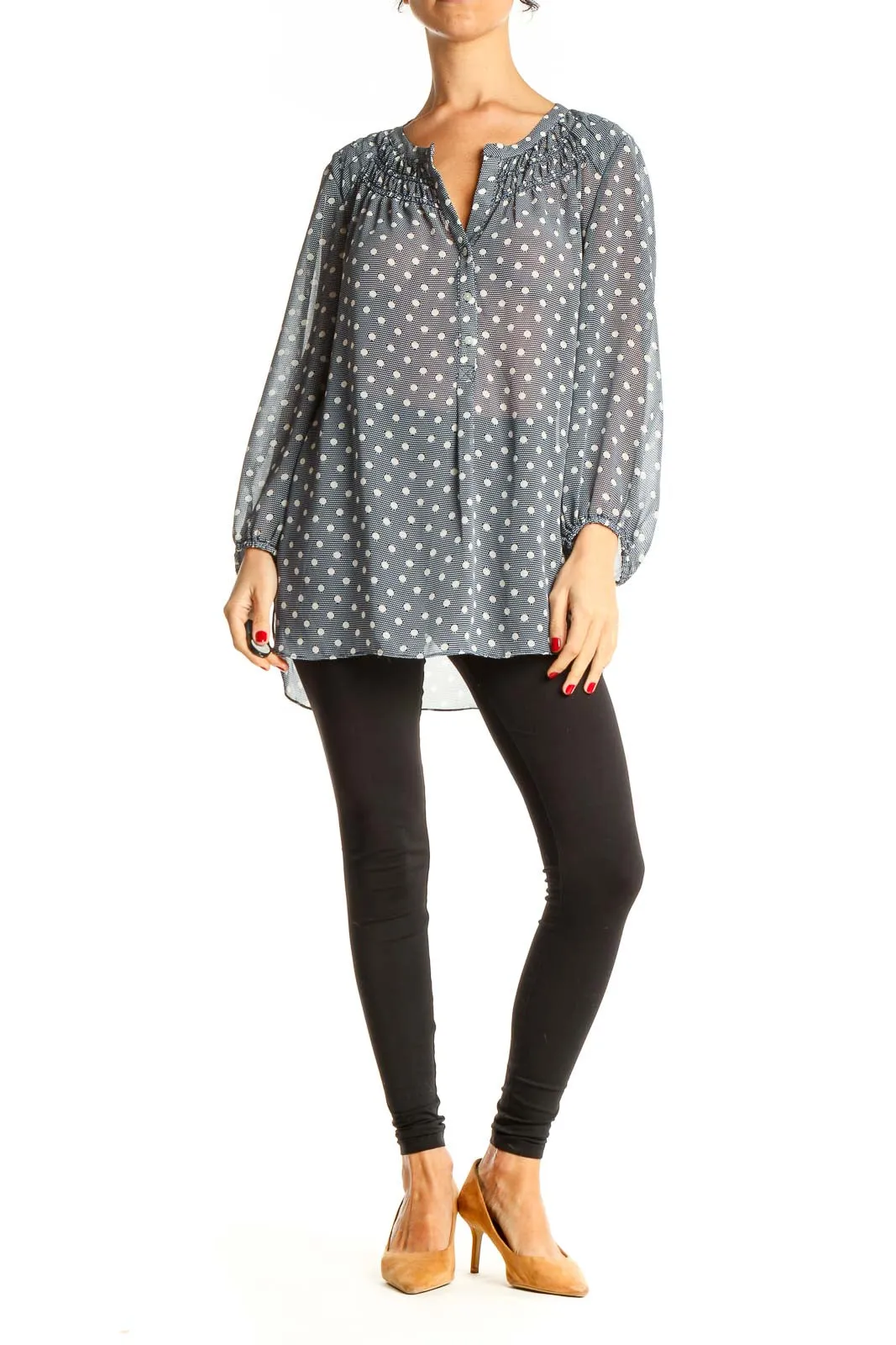 Gray Polka Dot All Day Wear Top