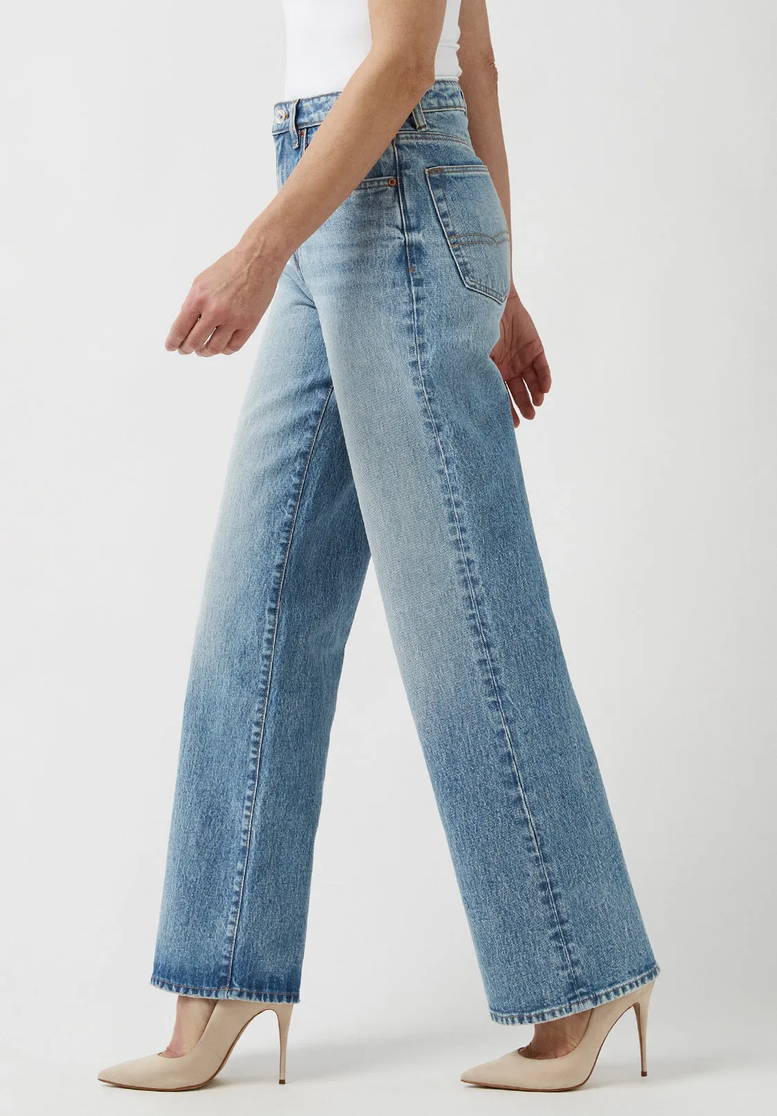 High Rise Wide Leg Addie Vintage Feel Women's Jeans - BL15901