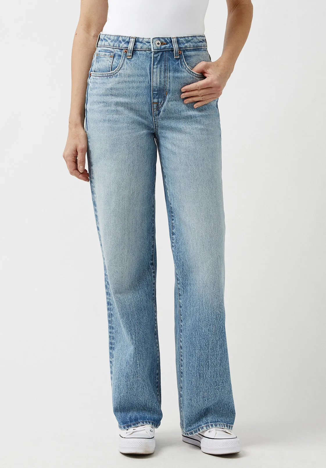 High Rise Wide Leg Addie Vintage Feel Women's Jeans - BL15901