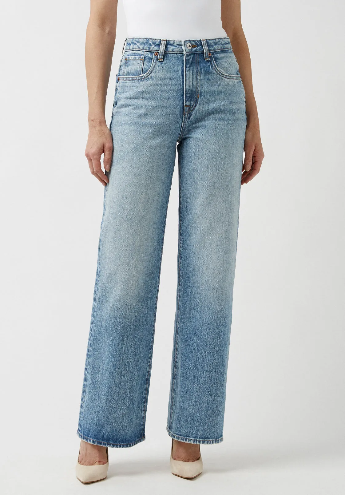 High Rise Wide Leg Addie Vintage Feel Women's Jeans - BL15901