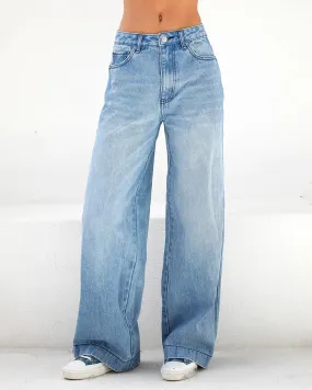 High-waist Loose Wide-legged Jeans