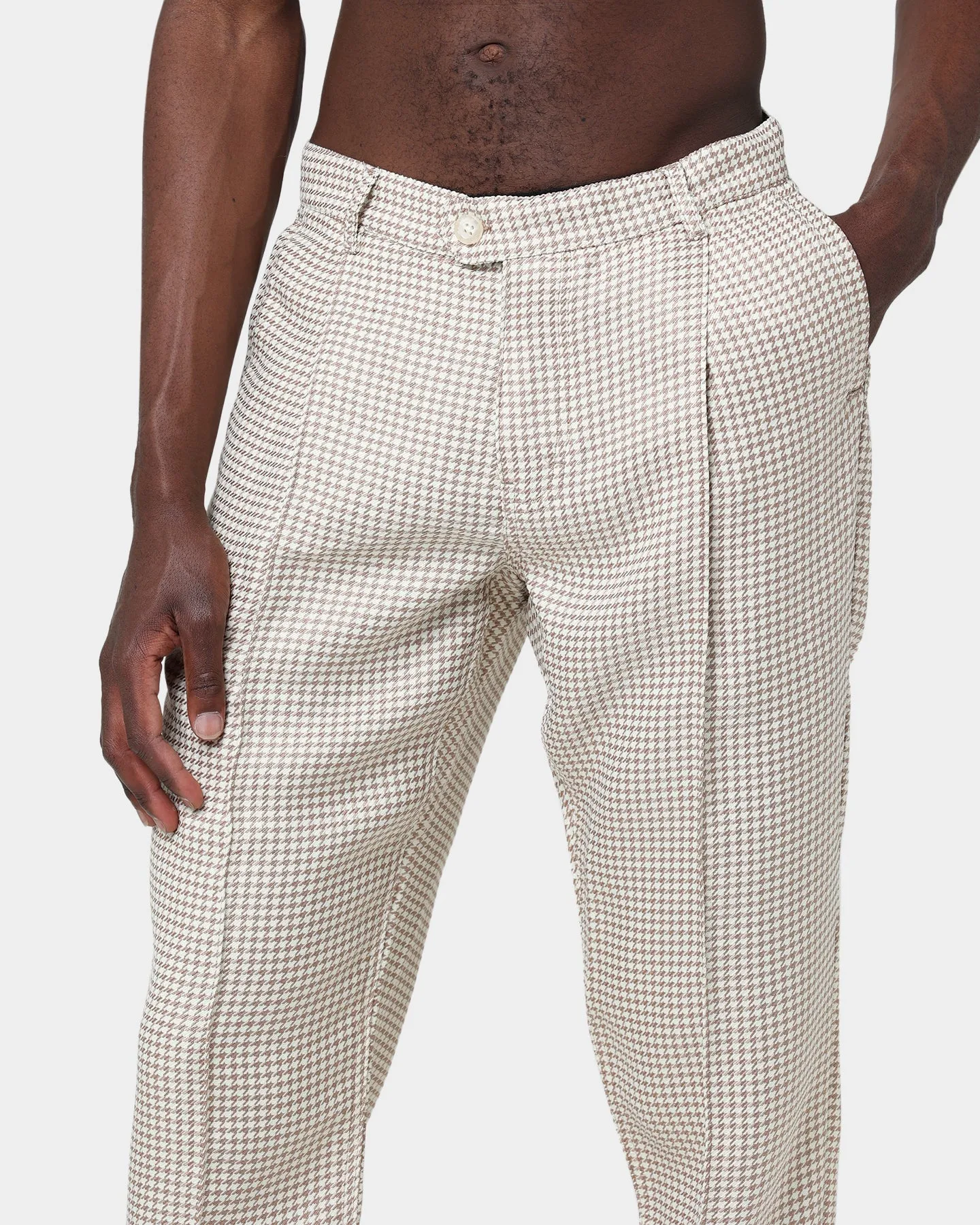 Honor The Gift Houndstooth Pants Cream