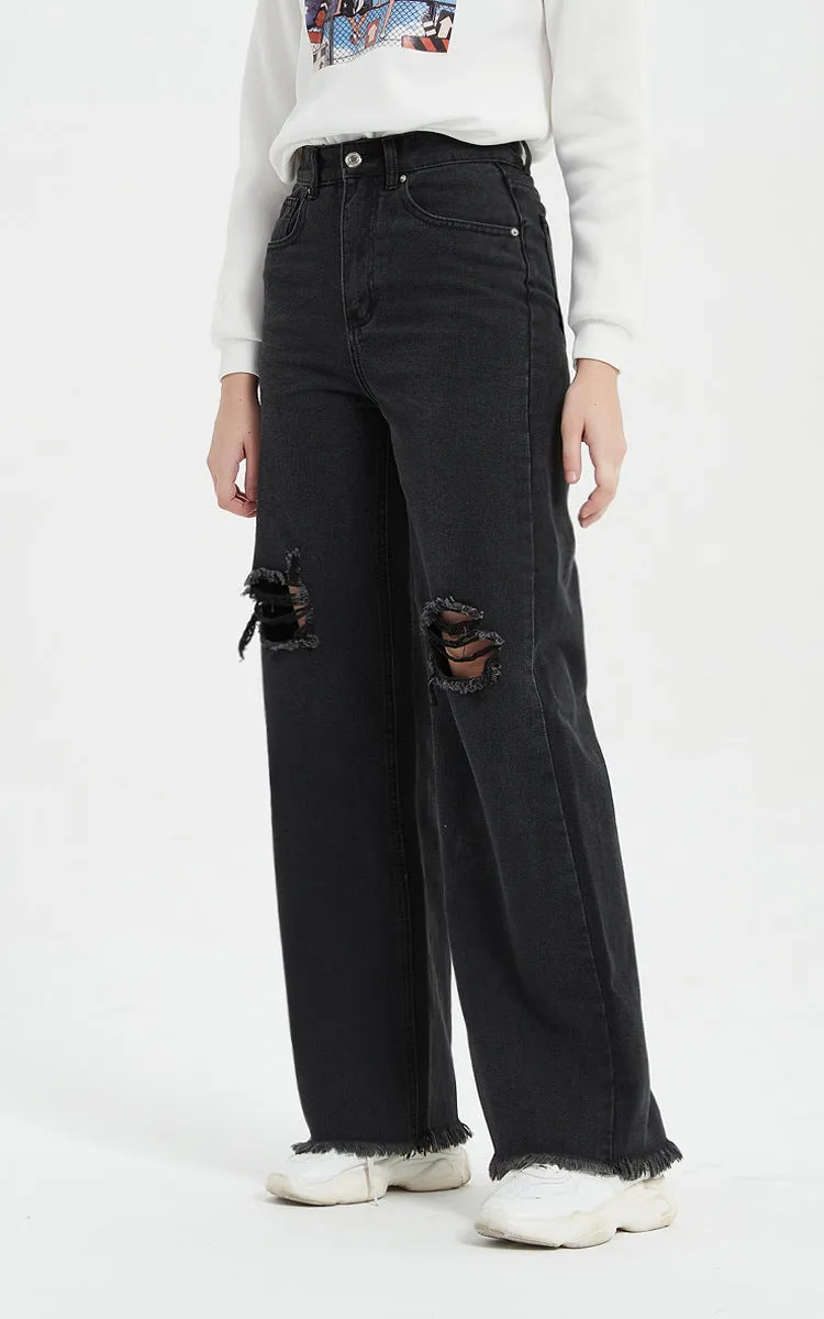 Horn Wide-Legged Jeans Trousers Pants Boutique Jeans Wholesale