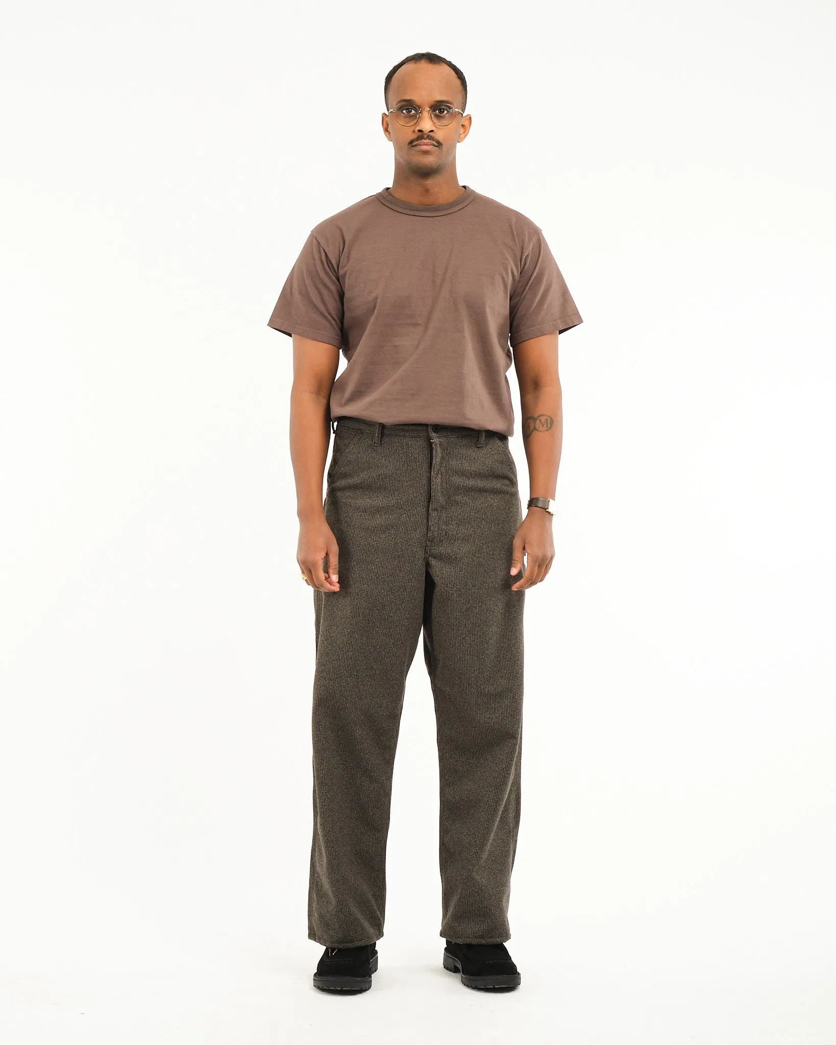 HOUNDSTOOTH DAD'S FIT PAINTER PANTS BROWN HOUND'S TOOTH