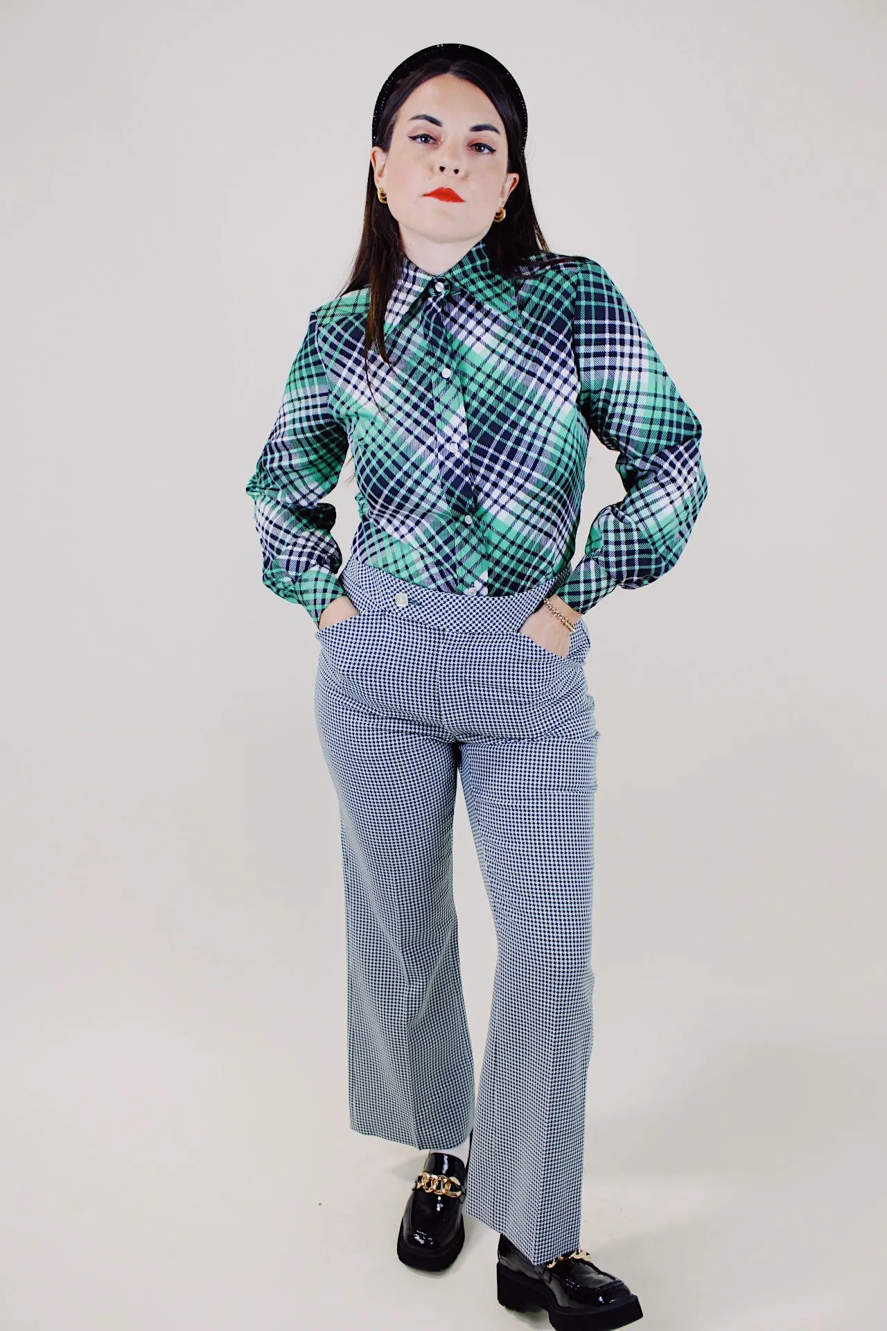 Houndstooth Print Pants