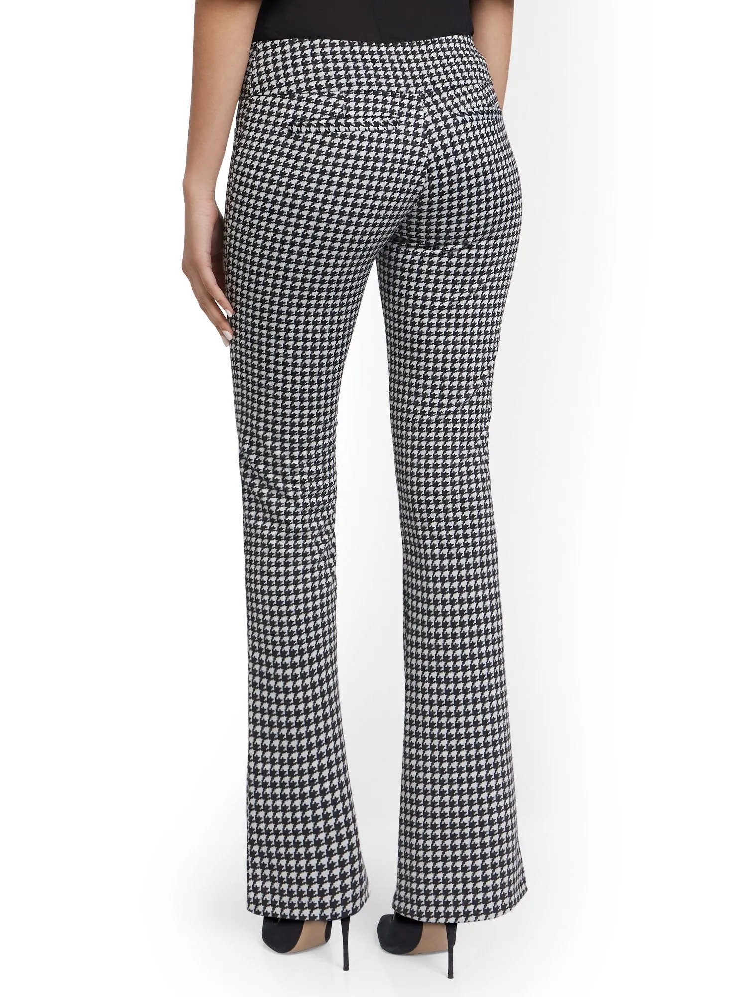 Houndstooth Pull-On Bootcut Ponte Knit Pant - Superflex