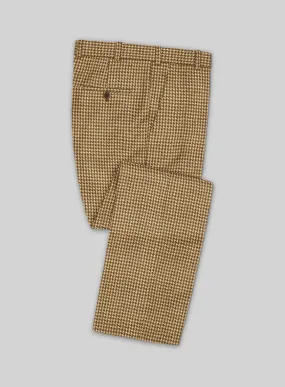 Italian Brown Houndstooth Tweed Pants