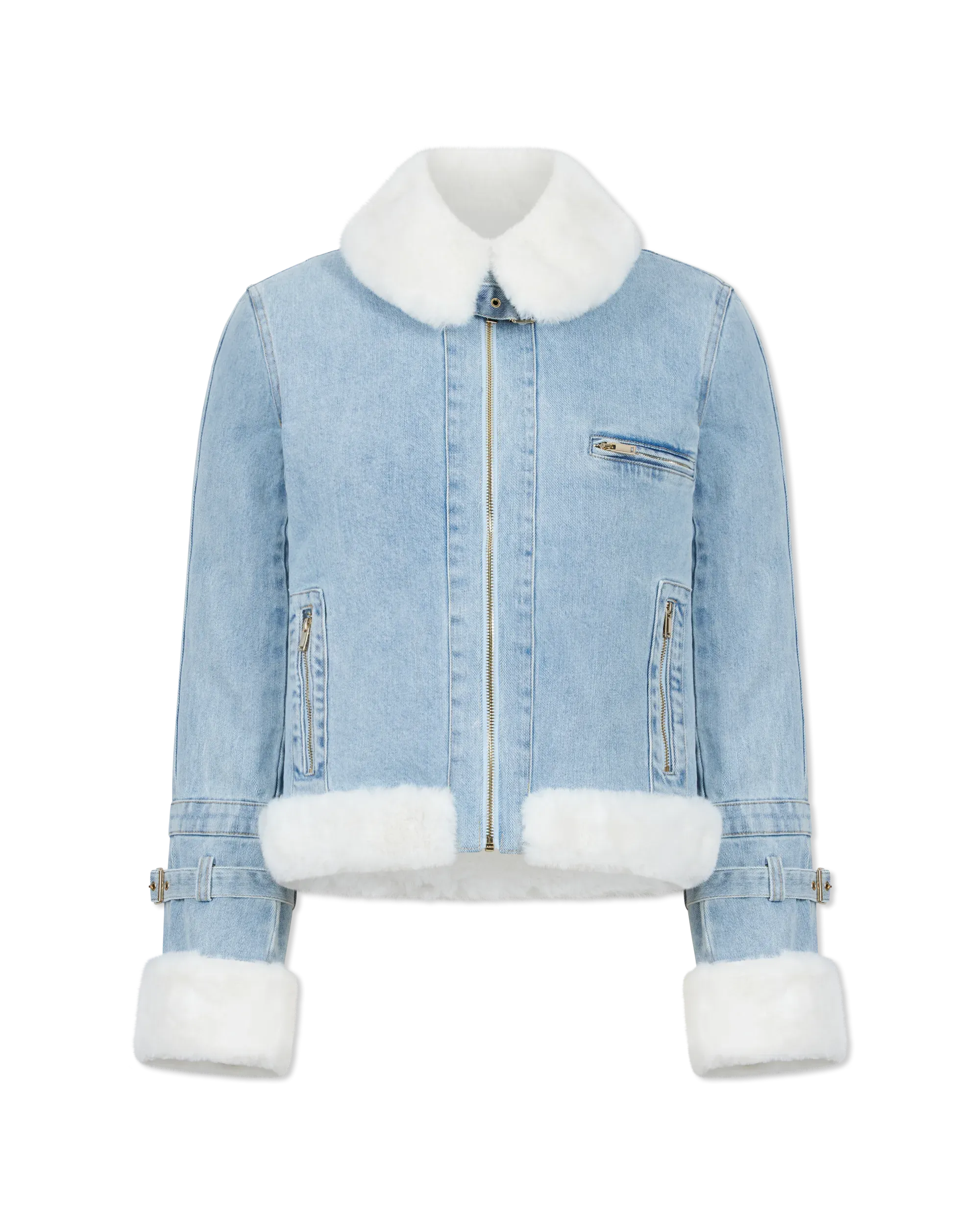 Jude Denim Faux Fur Combo Jacket