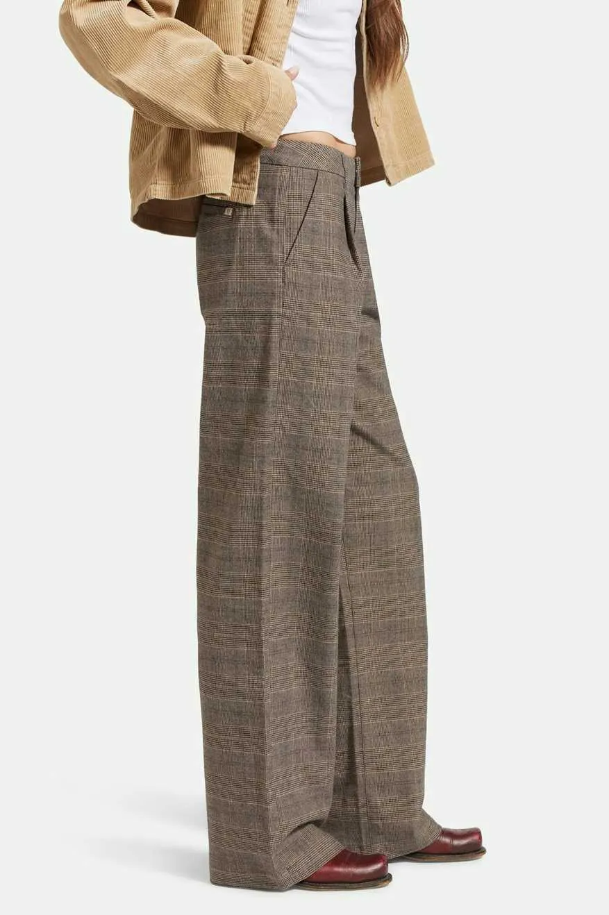 Ludlow Trouser Pant - Brown/Cream Houndstooth