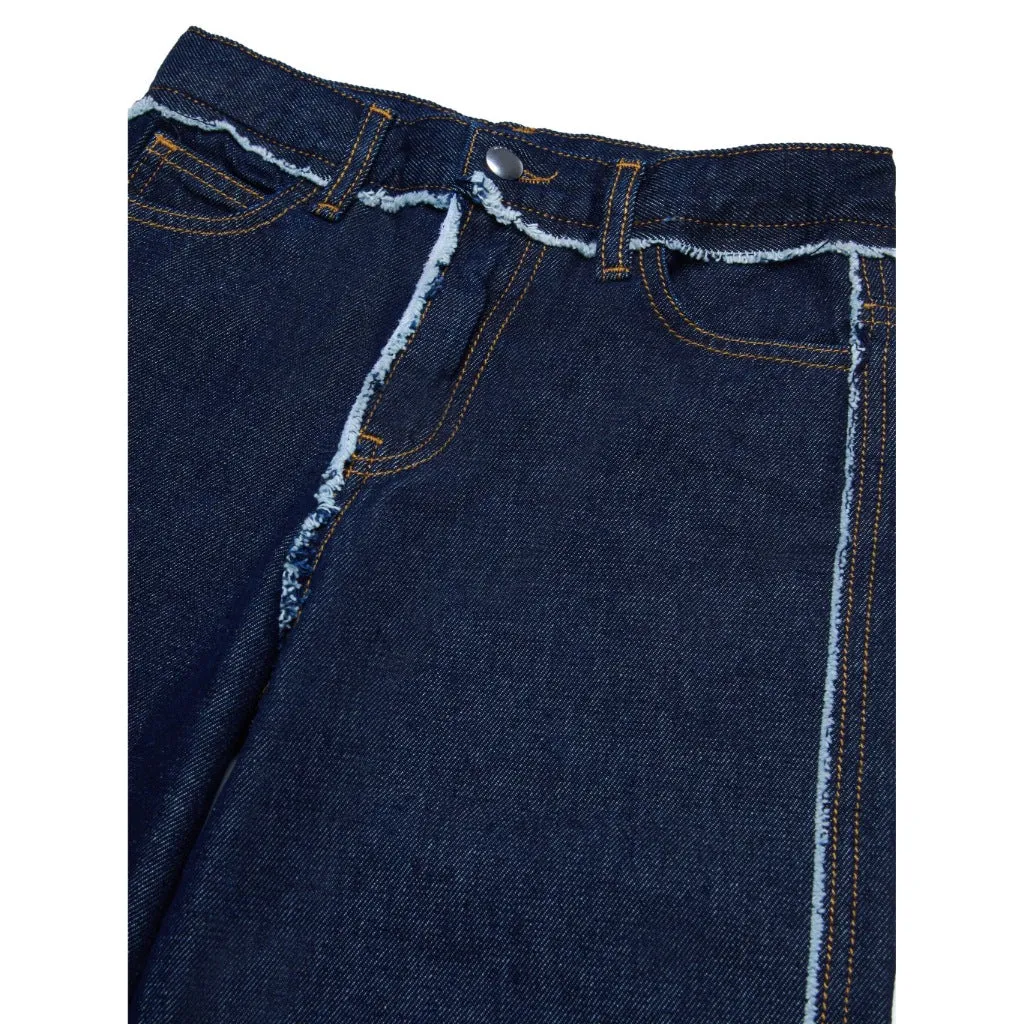 Marni Kids Frayed Trims Jeans