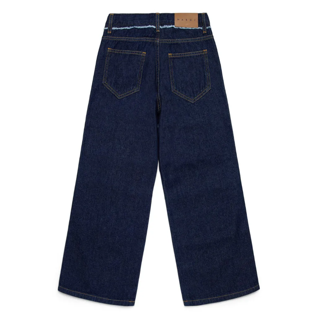 Marni Kids Frayed Trims Jeans