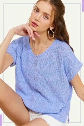 Megan Soft Lightweight Short Sleeve Sweater Top