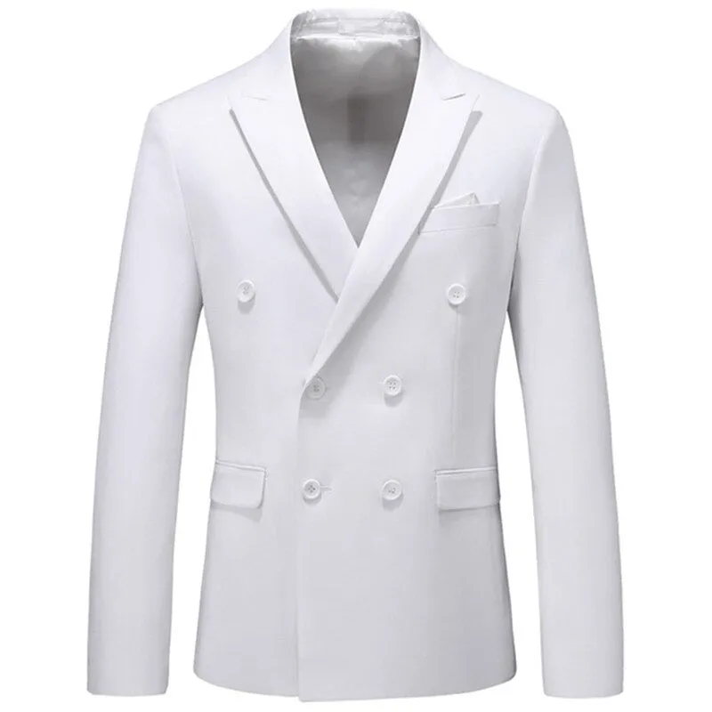 Men's Double Breasted Solid Color Blazer