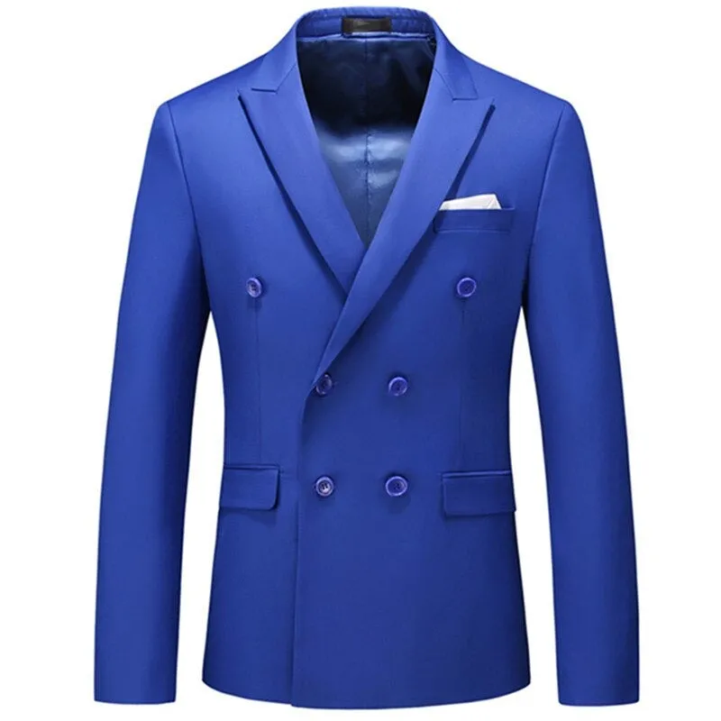 Men's Double Breasted Solid Color Blazer