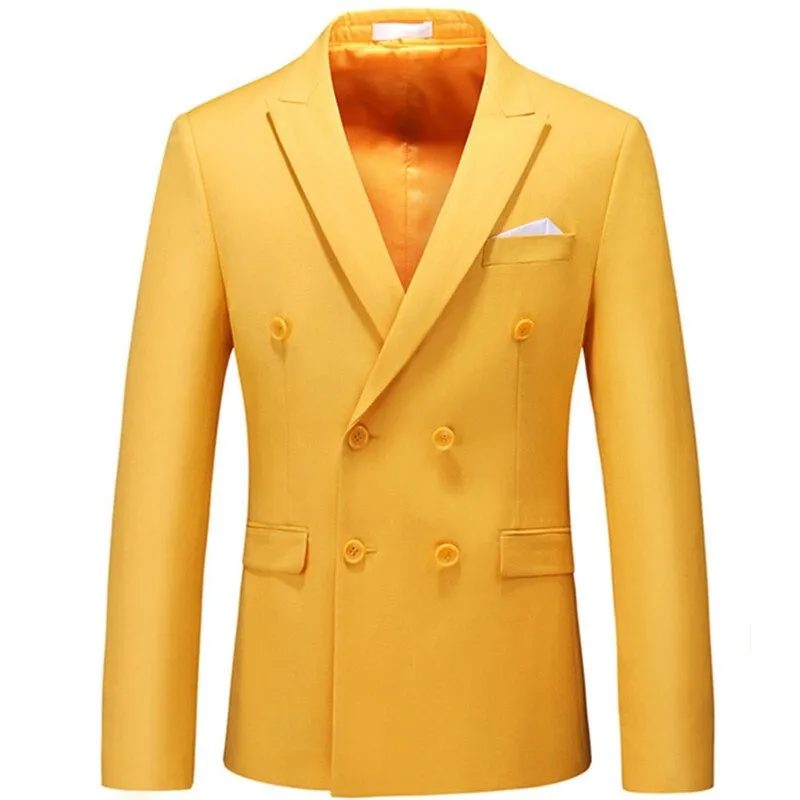 Men's Double Breasted Solid Color Blazer