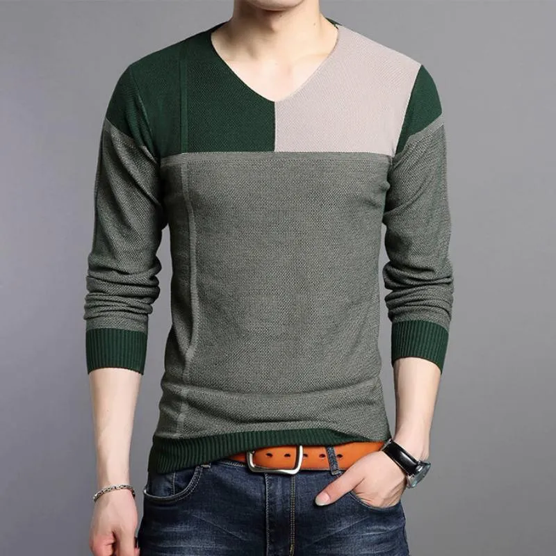 Men's Knitted V-Neck Sweater