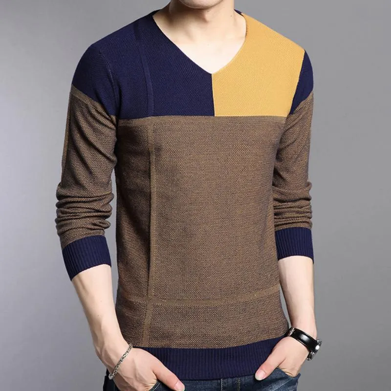 Men's Knitted V-Neck Sweater