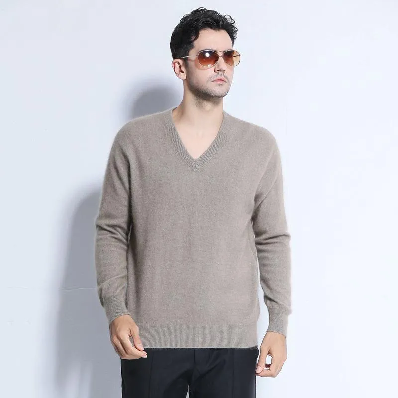 Men's Winter Cashmere V-Neck Sweater