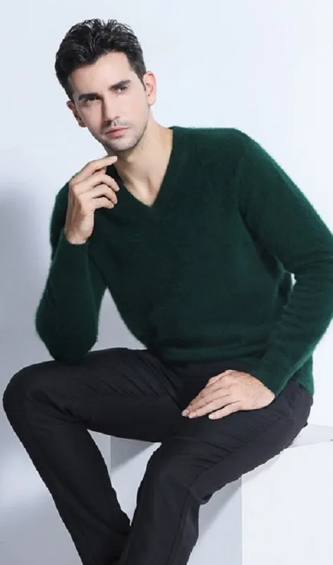 Men's Winter Cashmere V-Neck Sweater