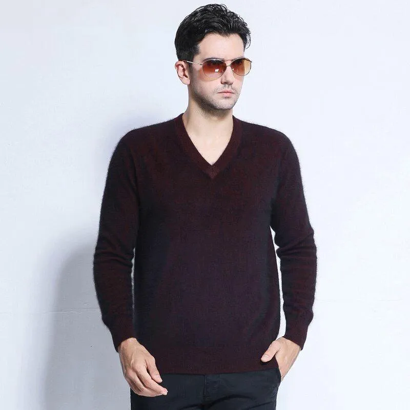 Men's Winter Cashmere V-Neck Sweater