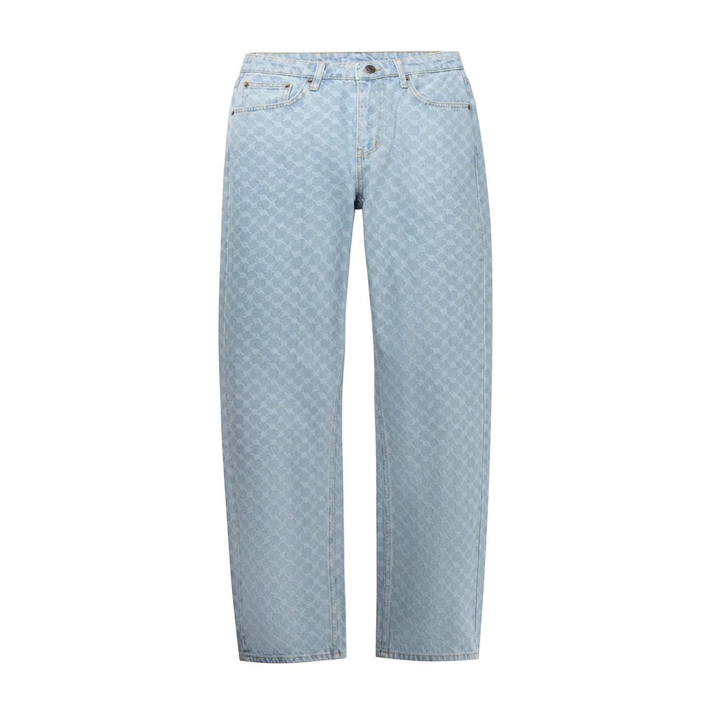 Mid Blue Amba Monogram Relaxed Jeans